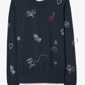 Tory Burch PERFORMANCE CASHMERE FAIRWAY SWEATER